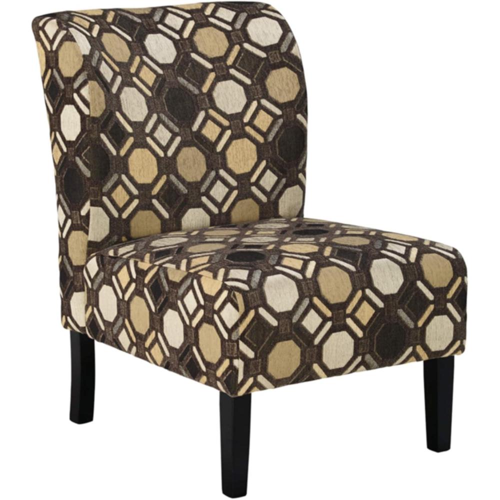 imageSignature Design by Ashley Triptis Floral Armless Accent Chair White Blue ampamp GrayBrown Geometric