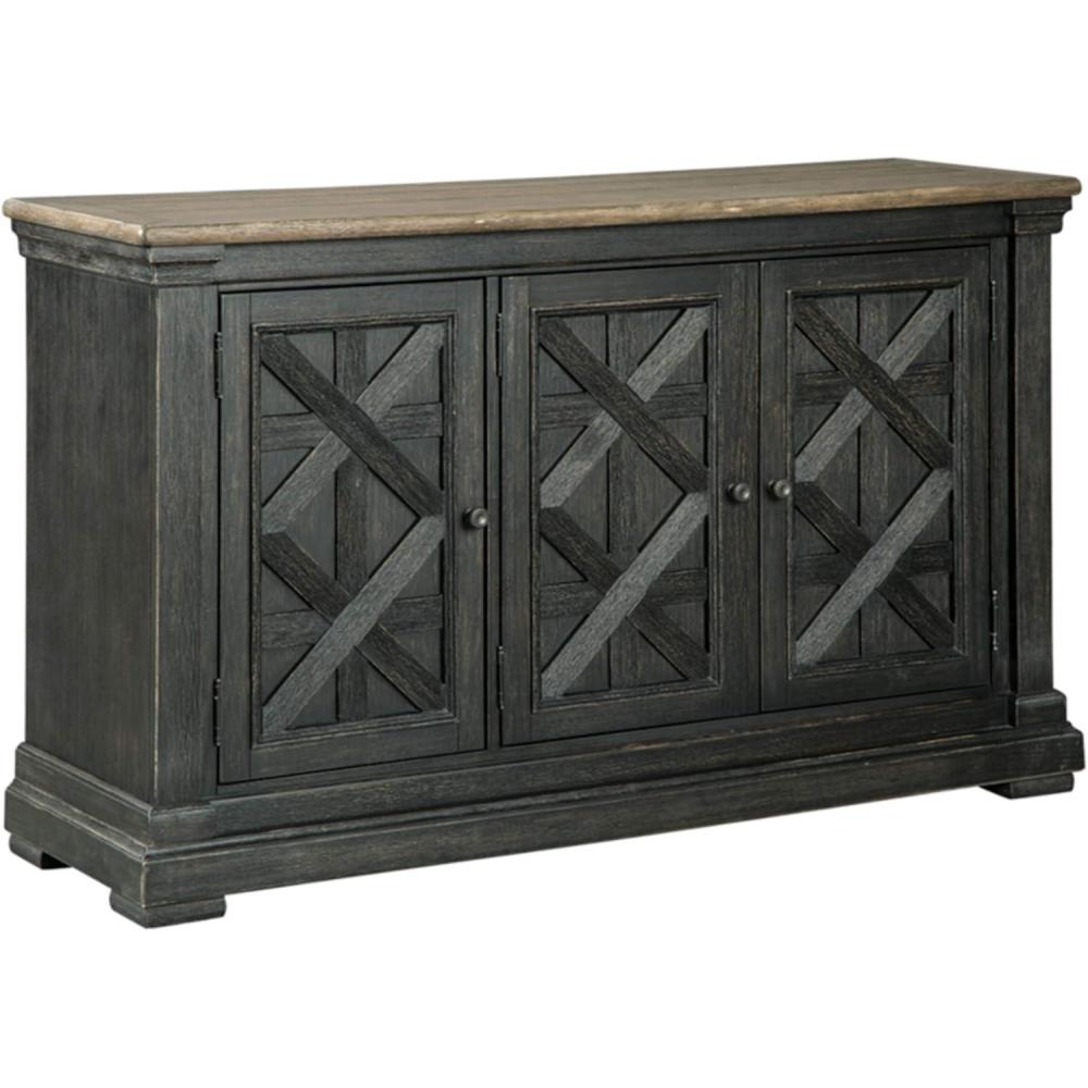imageSignature Design by Ashley Tyler Creek Urban Farmhouse Dining Room Buffet Cabinet or Server Almost Black