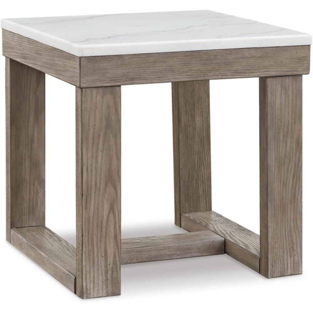 imageSignature Design by Ashley Watson Classic Oversized Square End Table Dark BrownTwo Tone