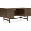 imageSignature Design by Ashley Austanny Contemporary 67quot Home Office Desk Including 4 SmoothGliding Drawers and 1 File Drawer Dark Brown