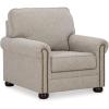 imageSignature Design by Ashley Gaelon Transitional 2in1 Sofa Sleeper with Folding Gel Memory Foam Mattress Nailheads and 2 Accent Pillows Queen BeigeChair