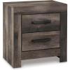 imageSignature Design by Ashley Mollviney Minimalist 2 Drawer Nightstand with USB Ports 2425quot Tall WhiteDark Weathered Gray