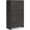 imageSignature Design by Ashley Porter Traditional 5 Drawer Chest of Drawers Dark BrownDark Gray