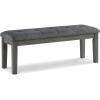 imageSignature Design by Ashley Ralene Tufted Upholstered Dining Room Bench Medium BrownGrey