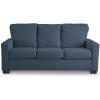 imageSignature Design by Ashley Rannis Coastal 2in1 Sofa Sleeper with Folding Gel Memory Foam Mattress Full Blue
