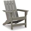 imageSignature Design by Ashley Sundown Treasure Outdoor Patio HDPE Adirondack Chair Light BrownGrey