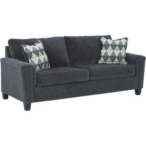 Signature Design by Ashley Abinger Contemporary Queen Sofa Sleeper with 2 Accent Pillows, Dark Gray(Grey)