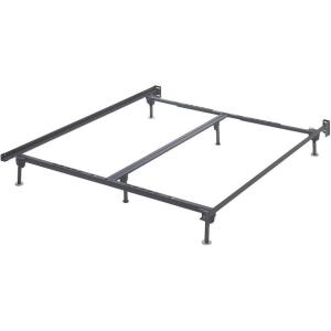 Signature Design by Ashley Adjustable Metal Bolt on Bed Base Frame with Protective Floor Glides, Queen, Black(Adjustable – Queen/King/Cal King)