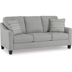 Signature Design by Ashley Adlai Casual 2-in-1 Queen Sofa Sleeper with Folding Memory Foam Mattress and 2 Toss Pillows, Light Gray(Sleeper)