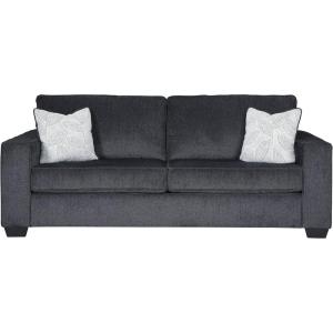 Signature Design by Ashley Altari Modern Queen Sofa Sleeper with 2 Accent Pillows, Light Gray(Slate Gray)