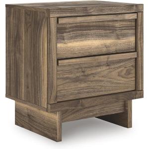 Signature Design by Ashley Altyra Glam 2 Drawer Nightstand, 24.41″ Tall, White(Brown)