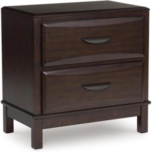 Signature Design by Ashley Altyra Glam 2 Drawer Nightstand, 24.41″ Tall, White(Dark Brown)