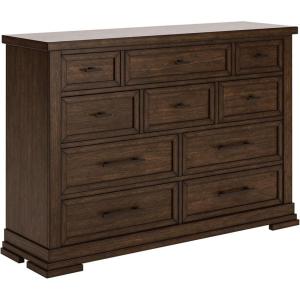 Signature Design by Ashley Arlendyne Traditional 5 Drawer Chest with Felt-lined Top Drawer for Bedroom, White(Medium Brown)