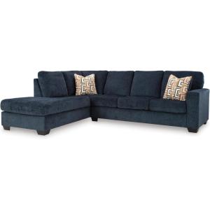 Signature Design by Ashley Aviemore Casual L-Shaped 2-Piece Sectional with Chaise for Living Room, Blue(Blue)