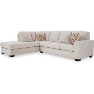 Signature Design by Ashley Aviemore Casual L-Shaped 2-Piece Sectional with Chaise for Living Room, Blue(Light Gray)
