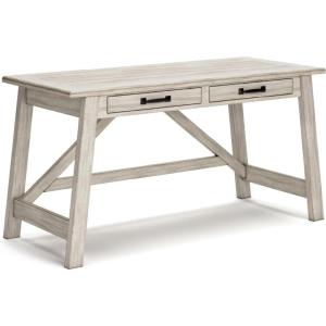 Signature Design by Ashley Baldridge Rustic Home Office Desk, Distressed Brown(Whitewash)