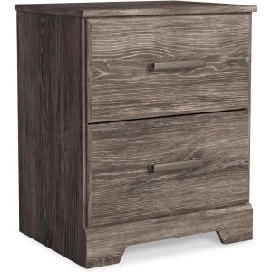 Signature Design by Ashley Belachime Contemporary 2 Drawer Nightstand, 24.41″ Tall, Black(Grayish Brown)