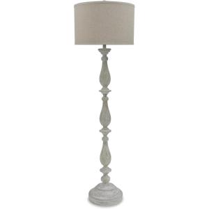 Signature Design by Ashley Bernadate Cottage 61″ Candlestick Design Floor Lamp, Whitewash(Floor)