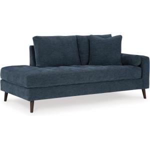 Signature Design by Ashley Bixler Classic Tufted Right-arm Facing Corner Chaise with Tapered Legs and Removable Cushions, Blue(Blue)
