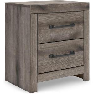 Signature Design by Ashley Blairhurst 3 Drawer Nightstand with USB Charging, 28.75″ Tall, Light Grayish Brown(Brown Gray)