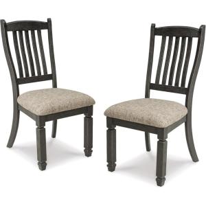 Signature Design by Ashley Bolanburg 20″ Upholstered Dining Room Chair, Set of 2, Antique White(Black)