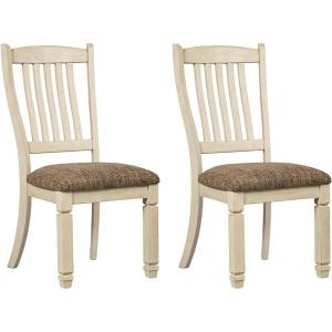 Signature Design by Ashley Bolanburg 20″ Upholstered Dining Room Chair, Set of 2, Antique White(White)