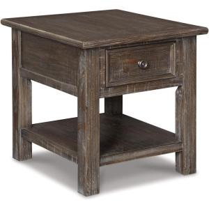 Signature Design by Ashley Bolanburg Farmhouse Square Two Tone End Table, Antique Cream(Brown)