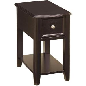 Signature Design by Ashley Breegin New Traditional Wooden Chair Side End Table, Brown(Dark Brown)