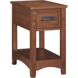 Signature Design by Ashley Breegin New Traditional Wooden Chair Side End Table with 1 Drawer and 1 Fixed Shelf, Brown