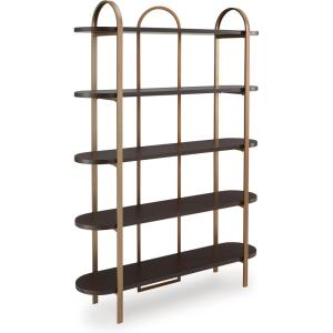 Signature Design by Ashley Brentmour 72″ H Bookcase, Metallic & Dark Brown(Metallic & Dark Brown)
