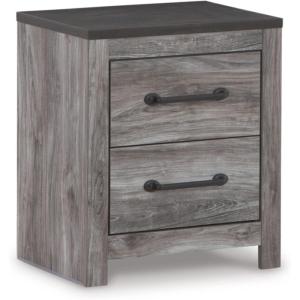 Signature Design by Ashley Bronyan Rustic 2 Drawer Nightstand, 24.72″ Tall, Gray(Gray Plank)