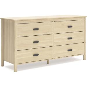 Signature Design by Ashley Cabinella Casual 6-Drawer Dresser with Safety Stop, Light Brown(Beige)