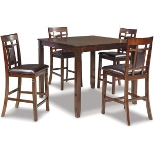 Signature Design by Ashley Coviar 5 Piece Counter Height Dining Set, Includes Table & 4 Barstools, Brown(Brown)