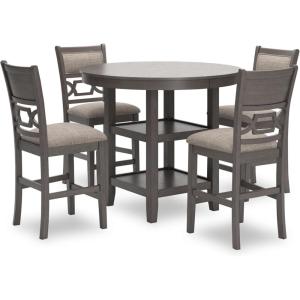 Signature Design by Ashley Coviar 5 Piece Counter Height Dining Set, Includes Table & 4 Barstools, Brown(Grey)