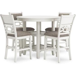 Signature Design by Ashley Coviar 5 Piece Counter Height Dining Set, Includes Table & 4 Barstools, Brown(White)