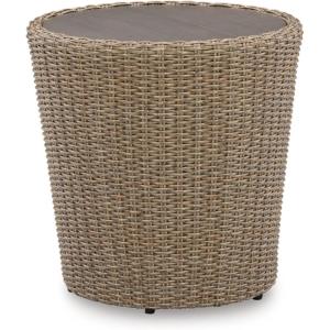 Signature Design by Ashley Danson Bohemian Outdoor End Table, Light Brown