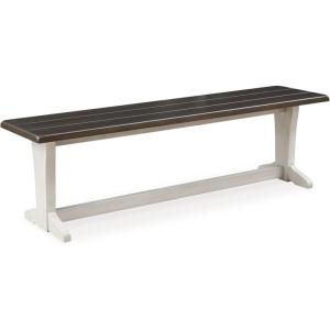 Signature Design by Ashley Darborn Farmhouse 62″ Dining Bench, Light Gray & Dark Brown
