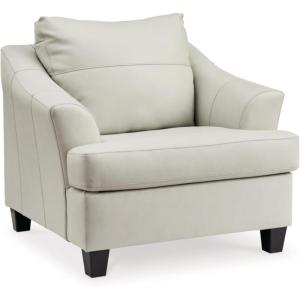 Signature Design by Ashley Genoa Contemporary Leather Match Upholstered Oversized Chair, White(White)