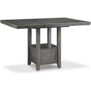 Signature Design by Ashley Haddigan Traditional Rectangular 36″ Counter Height Dining Extension Table, Dark Brown(Grey)
