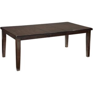 Signature Design by Ashley Haddigan Traditional Rectangular Dining Extension Table, Seats up to 8, Dark Brown(Dark Brown)