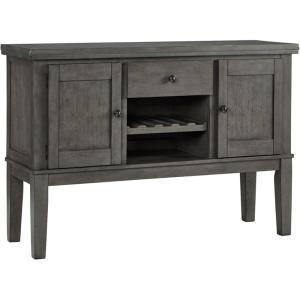 Signature Design by Ashley Hallanden Dining Room Server with Wine Rack, Weathered Gray(Grey)