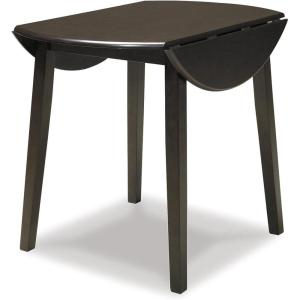 Signature Design by Ashley Hammis Round Dining Room Drop Leaf Table, Dark Brown(Black)