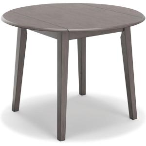 Signature Design by Ashley Hammis Round Dining Room Drop Leaf Table, Dark Brown(Grey)