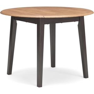 Signature Design by Ashley Hammis Round Dining Room Drop Leaf Table, Dark Brown(Light Brown & Dark Brown)