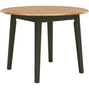 Signature Design by Ashley Hammis Round Dining Room Drop Leaf Table, Dark Brown(Light Brown & Green)
