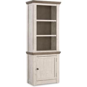 Signature Design by Ashley Havalance Farmhouse Left Pier Cabinet, Modern Bookcase, Vintage White(Right)