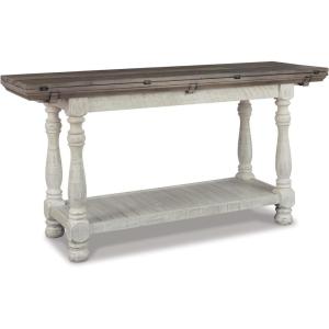Signature Design by Ashley Havalance Farmhouse Rectangular Coffee Table, Gray & White with Weathered Finish(Flip Top Sofa Table)