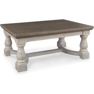 Signature Design by Ashley Havalance Farmhouse Rectangular Coffee Table, Gray & White with Weathered Finish(Modern farm_House)