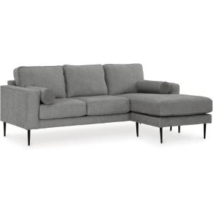 Signature Design by Ashley Hazela Contemporary Sectional Sofa Couch with Chaise Lounge, Gray(Grey)