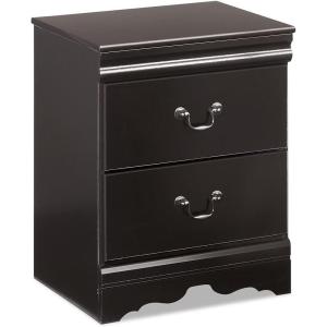Signature Design by Ashley Huey Vineyard Traditional 2 Drawer Nightstand, 24.45″ Tall, Black(Black)
